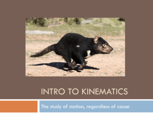 Intro to kinematics