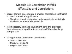 Effect Size and Correlations