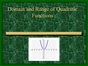 Domain and Range of Quadratic Functions