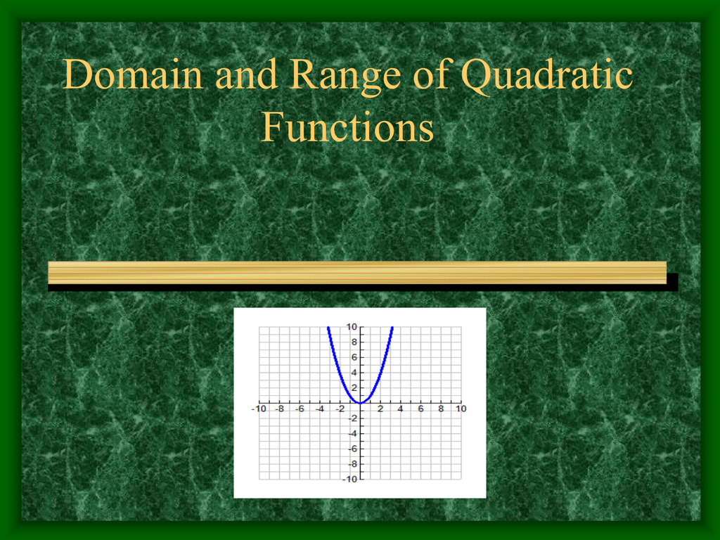 Domain And Range Of Quadratic Functions
