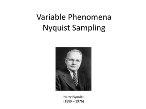 Variable Phenomena Nyquist Sampling