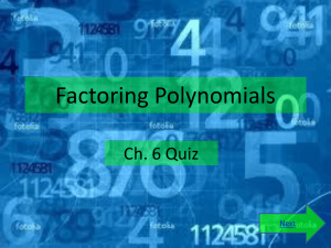 Factoring Polynomials Quiz