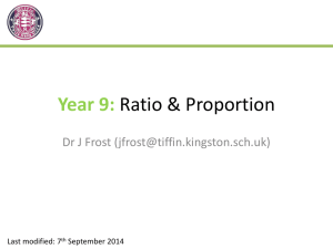 Year 9: Ratio & Proportion