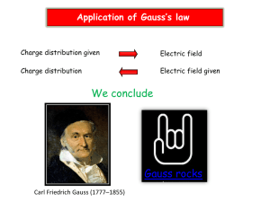 Applications of Gauss`s law