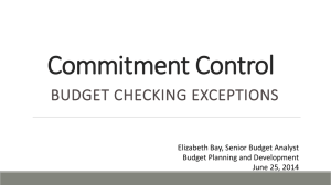 Budget Checking Exceptions