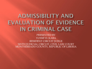 EVALUATING AND ADMISSIBILITY OF EVIDENCE