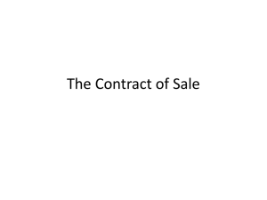 The Contract of Sale 14 August