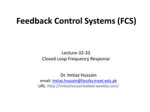 Closed Loop Frequency Response - Dr. Imtiaz Hussain