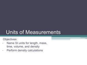 Units of Measurements
