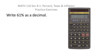 MATH 110 Sec 8-1: Percent, Taxes & Inflation Practice Exercises