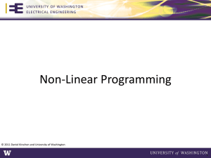 Non-Linear Programming - University of Washington
