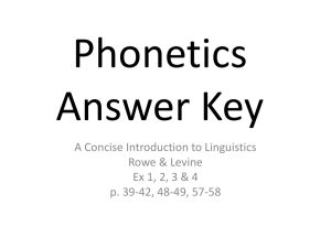 Phonetics Ex 1, 2 & 3