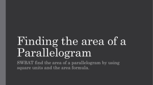 Finding the area of a Parallelogram