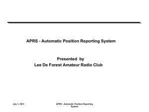 APRS-1 - Lee De Forest Amateur Radio Club