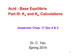 Acid-Base Equilibria Part III