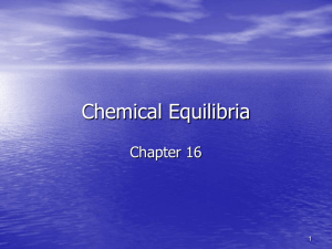 Chapter 16: Chemical Equilibria
