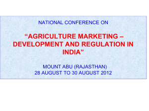 Agricultural Marketing-Development and Regulation in