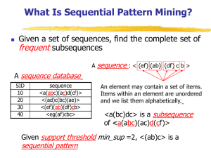 Sequential Pattern Mining