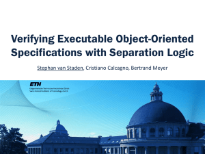 Verifying Executable Object-Oriented Specifications with Separation