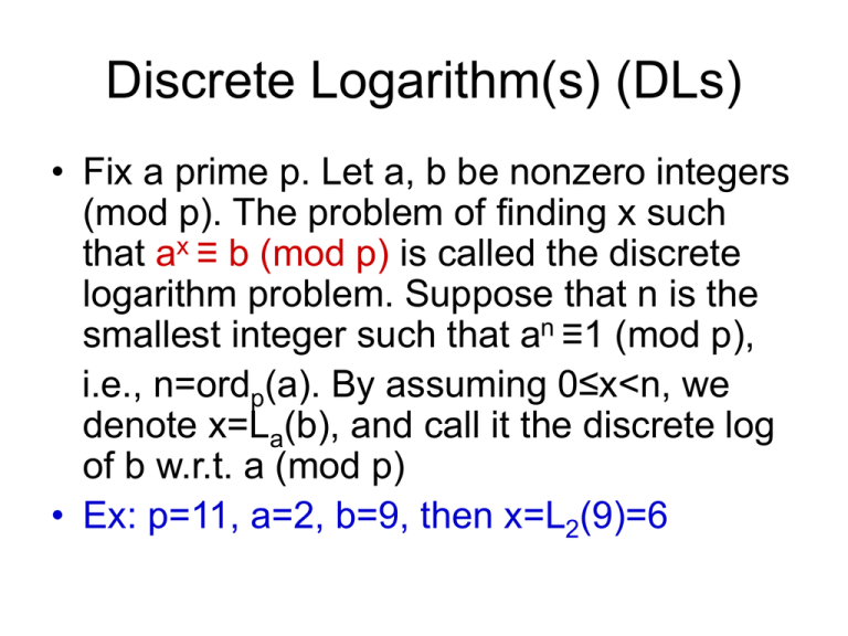 discrete-logarithms