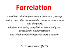 Forrelation - Scott Aaronson