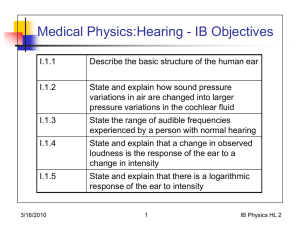 Medical Physics:Hearing - IB Objectives