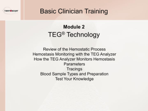 Proposed TEG® Clinician Basic Training