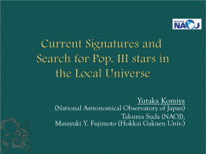 Current Signatures and Search for Pop. III stars in the Local Universe