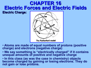 CHAPTER 15 Electric Forces and Electric Fields