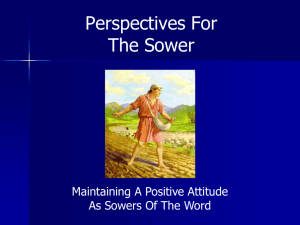 Perspectives For The Sower