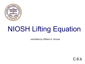NIOSH Lifting Equation