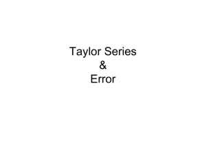 Taylor Series & Error