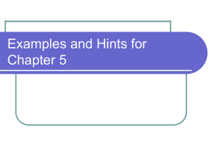 Examples and Hints for Chapter 5