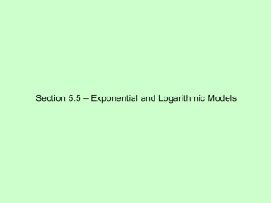 Section 5.5 - Exponential and Logarithmic Models