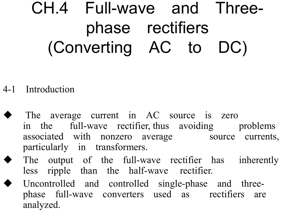 rectifier converts ac to dc