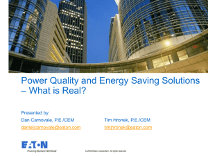 Power Quality and Energy Saving Solutions