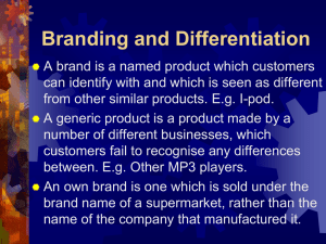 Branding and Differentiation
