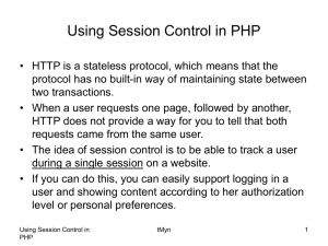 Using Session Control in PHP