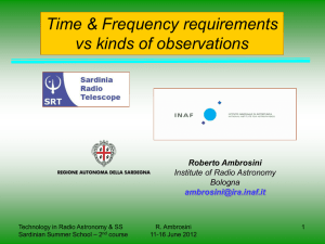 Time & Frequency requirements vs kind of observation