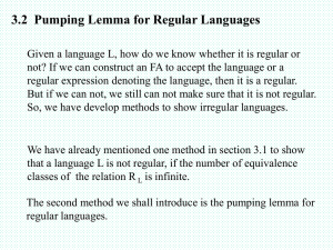 The Pumping Lemma for Regular Sets