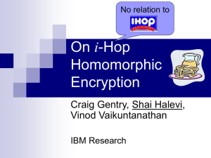 On i-Hop Homomorphic Encryption - MIT