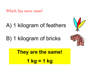 A) 1 kilogram of feathers B) 1 kilogram of bricks
