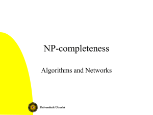 NP-completeness - Department of Information and Computing