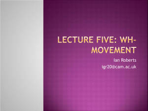 Lecture Five: WH