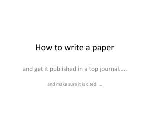 How to write a paper
