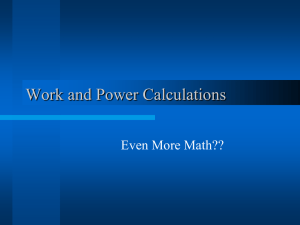 Work and Power Calculations 1