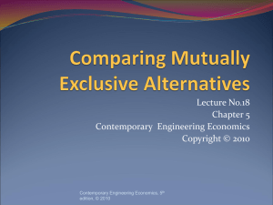 Comparing Mutually Exclusive Alternatives