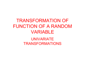 TRANSFORMATION OF RANDOM VARIABLES