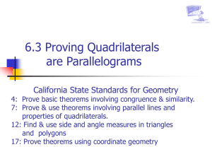 Proving Parallelograms