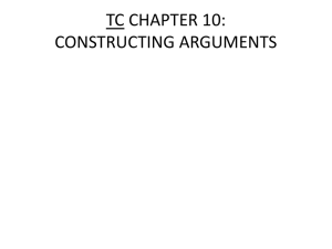 TC CHAPTER 10: CONSTRUCTING ARGUMENTS
